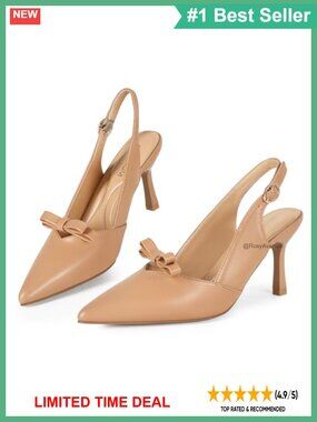 Slingback Kitten Heels Closed Pointed Toe Pumps 3 Inch